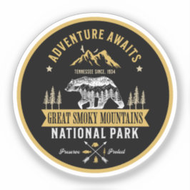 Adesivo Great Smoky Mountains Vintage Forest Landscape