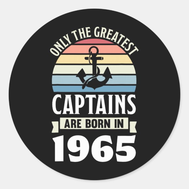 Adesivo Greatest Captains Born In 1965 60th Birthday Boati (Frente)