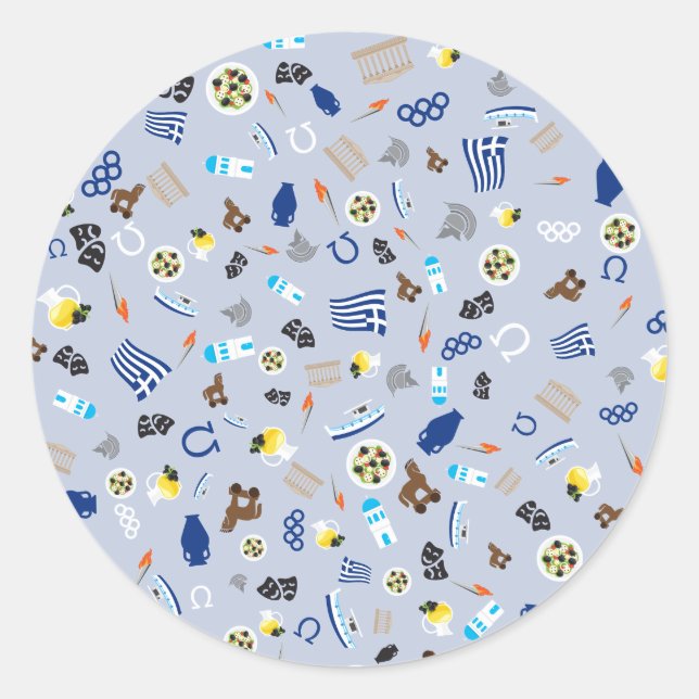 Adesivo Grécia: artigos famosos do país (Frente)