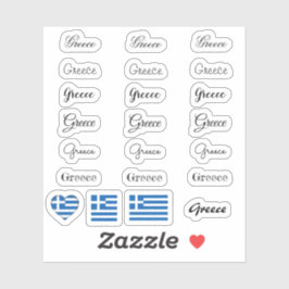 Adesivo Grécia de script Elegante & Sinalizador grego /con