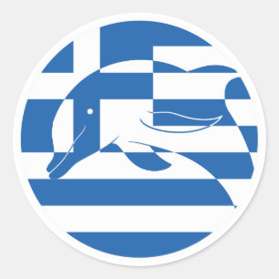 Adesivo Grécia Golfinho Comum Bandeira Nacional Grega