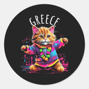 Adesivo Grécia Quirky Funny Cute Colorir Cat Desi