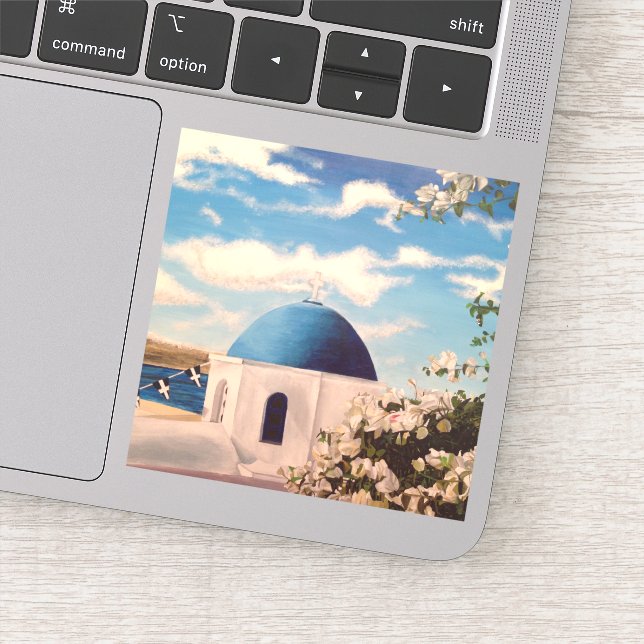 Adesivo Grécia Santorini Vinheta-Viagem do-Vinilo (Detalhe)