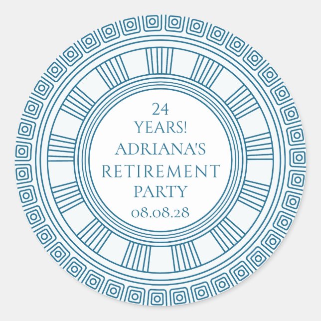 Adesivo Greek Retirement party (Frente)