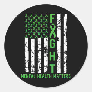 Adesivo Green American Flag Usa Mental Health Problems