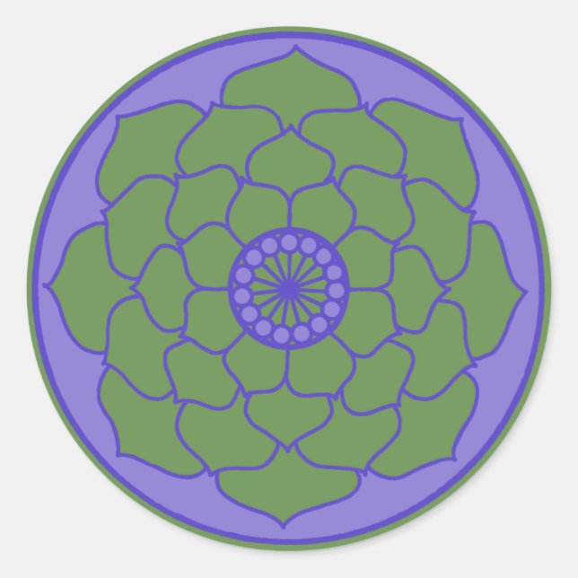 Adesivo Green Blue Lotus Mandala (Frente)