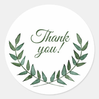 Adesivo Green Branches Thank You Stickers