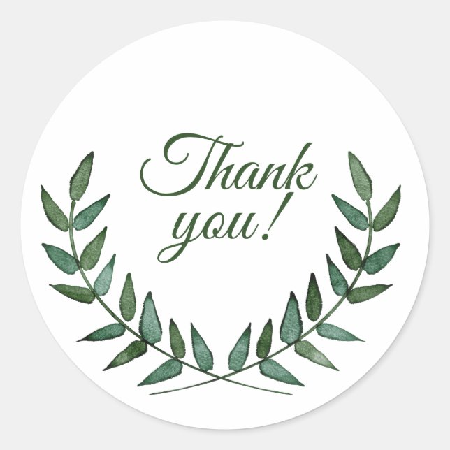Adesivo Green Branches Thank You Stickers (Frente)