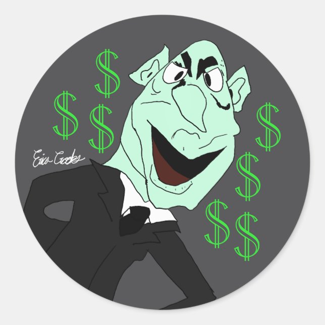 Adesivo Green business executive puppet (Frente)