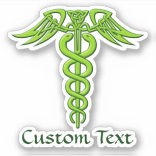 Adesivo Green Celtic Knot Caduceus