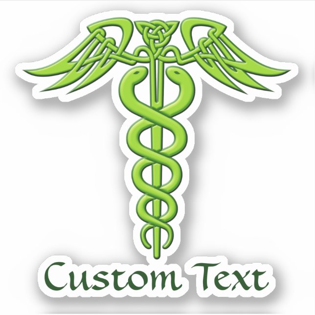 Adesivo Green Celtic Knot Caduceus (Frente)