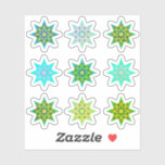 Adesivo Green Christmas Stars colorido pack<br><div class="desc">Folha de autocolante colorida das Estrelas de Natal</div>