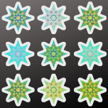 Adesivo Green Christmas Stars colorido pack<br><div class="desc">Folha de autocolante colorida das Estrelas de Natal</div>