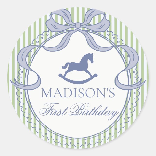 Adesivo Green Coquette Bow Horse Birthday Envelope Seal (Frente)