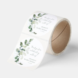 Adesivo Green Eucalyptus Custom Bridal Shower Thank You