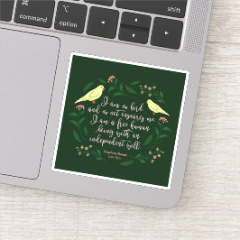 Adesivo Green Floral Bird Cotação Jane Eyre Charlotte Bron