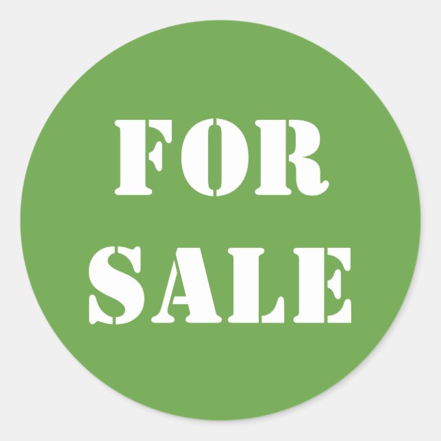 Adesivo Green FOR SALE Typografia Word Impressão (Frente)