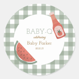 Adesivo Green Gingham Baby-Q Circular Sticker