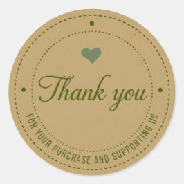 Adesivo Green Heart Thank You Business Sticker