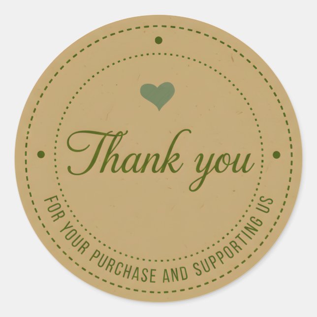 Adesivo Green Heart Thank You Business Sticker (Frente)