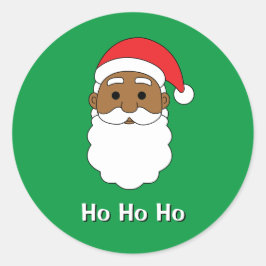 Adesivo Green Ho Ho Afro-Americana Família Papai Noel