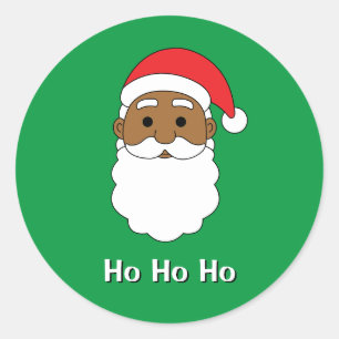 Adesivo Green Ho Ho Afro-Americana Família Papai Noel