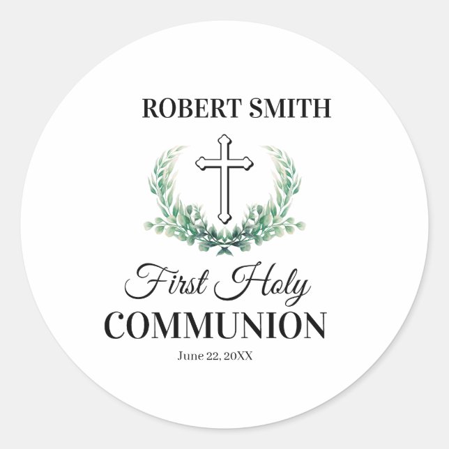 Adesivo Green leaf first communion  (Frente)
