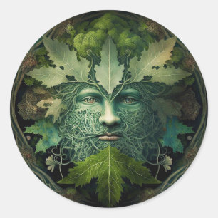 Adesivo Green Man Mandala Fantasy Art