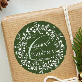 Adesivo Green Modern Boho Wildflower Wreath Natal