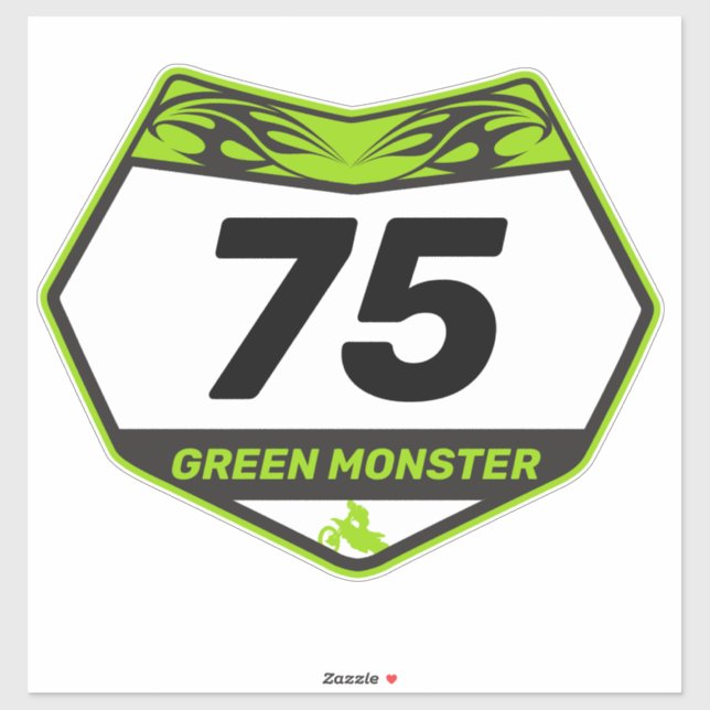 Adesivo GREEN MONSTER dirtbibike numererplate Vinyl Sticke (Folha)