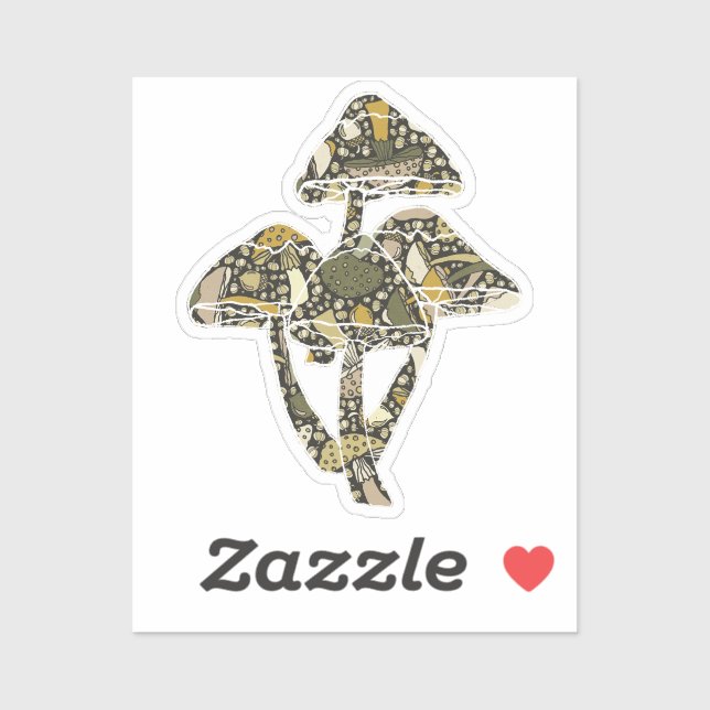 Adesivo Green mushrooms (Folha)