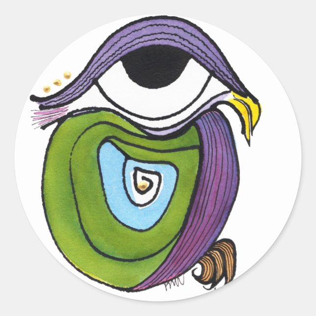 Adesivo Green Parrot Sticker, redondo (Frente)