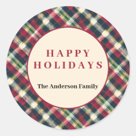 Adesivo Green Red Tartan Plaid Custom Christmas Holiday