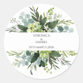 Adesivo Green Rustic Wedding Circle Sticker