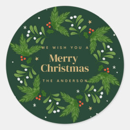 Adesivo Green Snowflake Feliz Natal