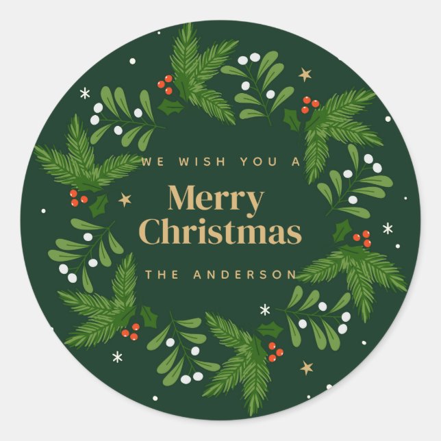 Adesivo Green Snowflake Feliz Natal (Frente)