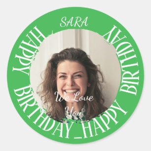 Adesivo green Sticker para aniversário totalmente personal