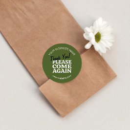 Adesivo Green Vintage Inspirou "Obrigado Venham Novamente!