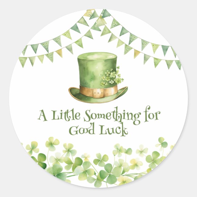 Adesivo Green Watercolor Shamrock St Patrick's Day Party (Frente)
