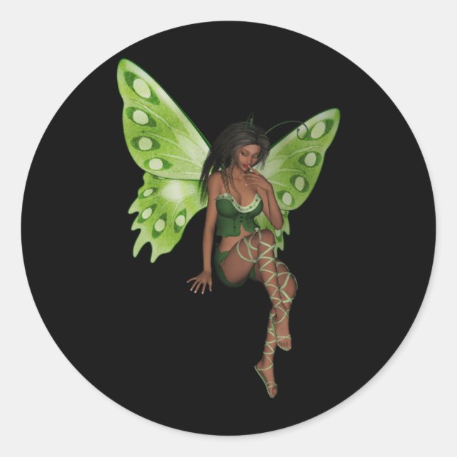Adesivo Green Wing Lady Faerie 6 - 3D Fada - (Frente)