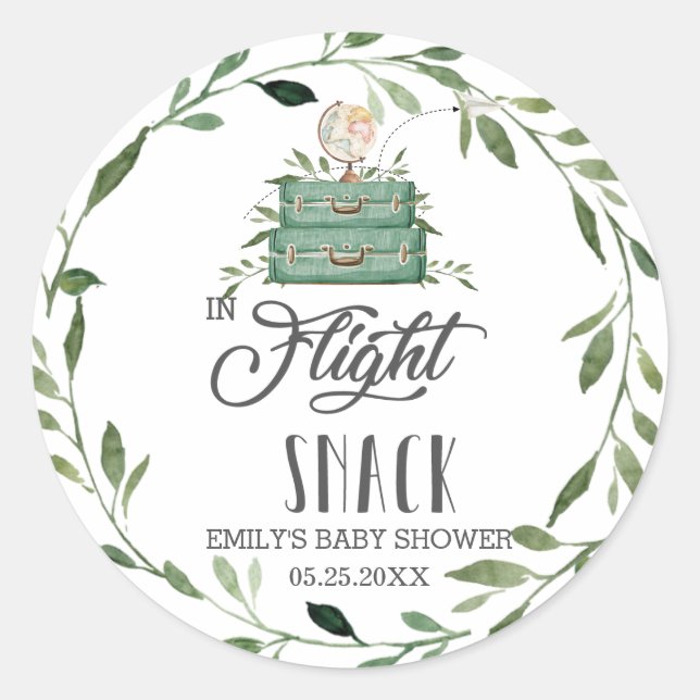 Adesivo Greenery Adventure Suitcase No Voo Snack Favor (Frente)