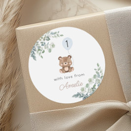 Adesivo Greenery Balloon Teddy Bear Primeiro Aniversário N