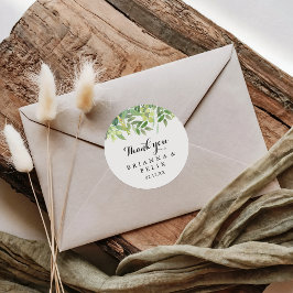 Adesivo Greenery Botanical Obrigado Favor De Casamento