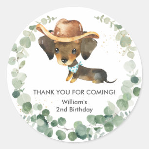 Adesivo Greenery Cute Dachshund Puppy Dog Aniversário Fav