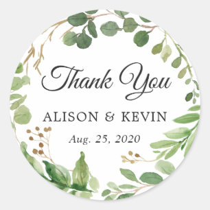 Adesivo Greenery Deixa Wreath Casamento Favor Obrigado