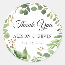 Adesivo Greenery Deixa Wreath Casamento Favor Obrigado