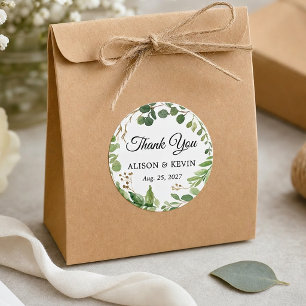 Adesivo Greenery Deixa Wreath Casamento Favor Obrigado