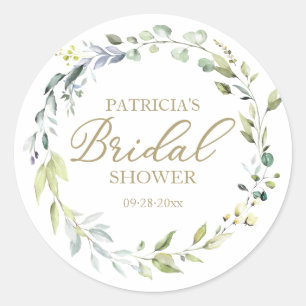 Adesivo Greenery Eucalyptus Wreath Chá de panela Favor Tag