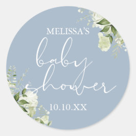 Adesivo Greenery Floral Dusty Blue Boy Favor do Chá de fra