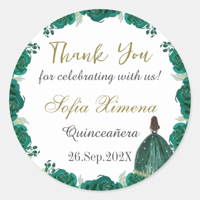 Adesivo Greenery Floral Quinceañera (Frente)